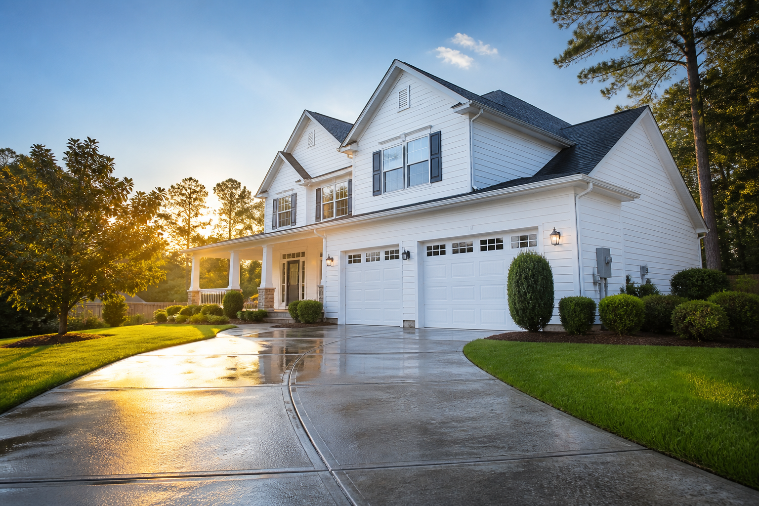 Soft washed home exterior in Chapel Hill, North Carolina