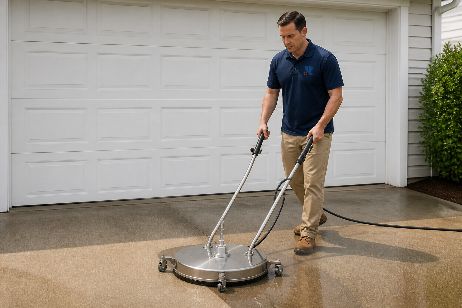 Power washed driveway