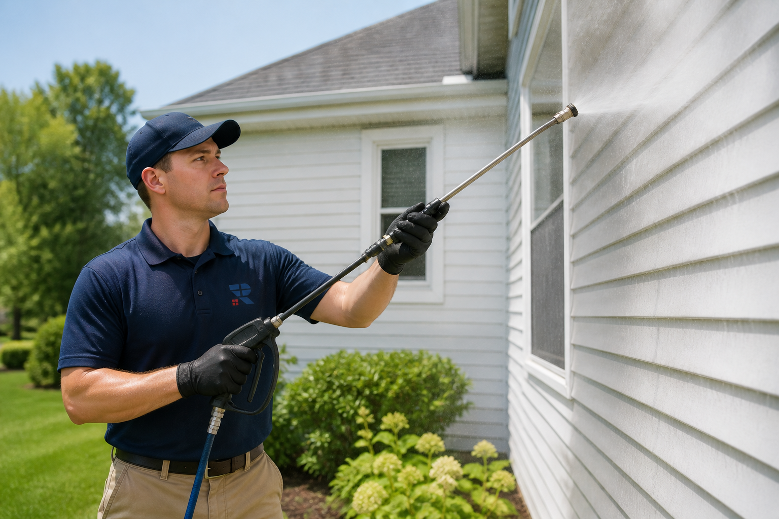 Soft washed home siding
